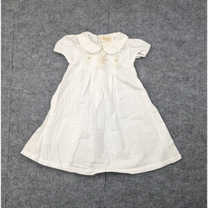Vintage Rosalina Collection Dress Baby Girls 3M Rosette Cotton Victorian Church